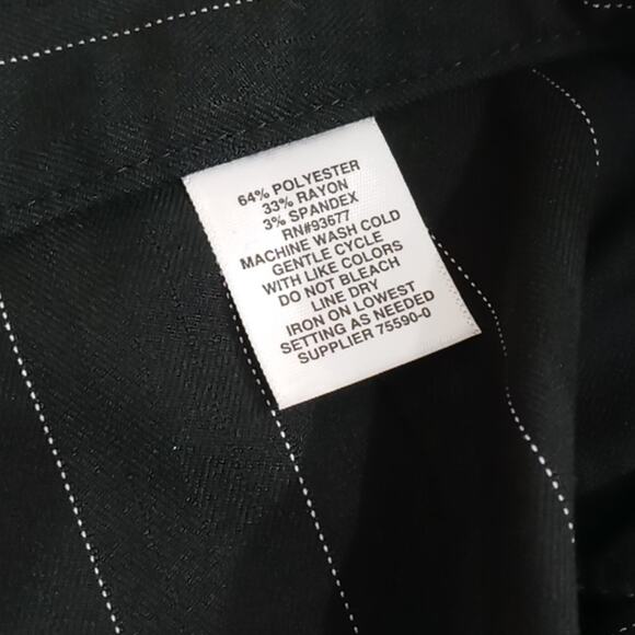 NWOT PROJECT RUNWAY Black Pants with White Pinstripes Size 2 - Picture 4 of 5